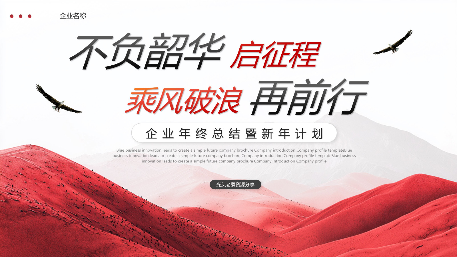 不负韶华乘风破浪企业年终总结暨新年计划PPT模板